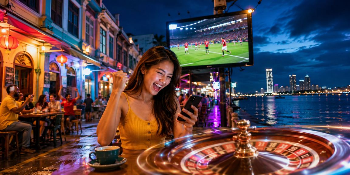 Meja roulette bergaya Malaysia di Pulau Pinang dengan suasana kasino rm20